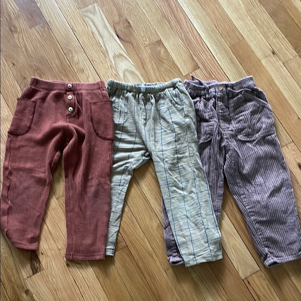 Zara Stylish Kids Corduroy and Striped Pants Set